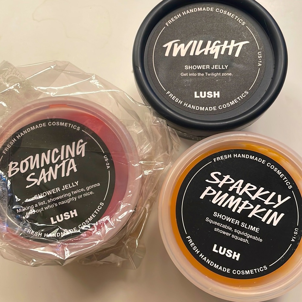 Bouncing Santa, Sparkly Pumpkin, and Twilight lush bundle